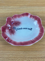 Royal Copely Art Pottery Pink "Old Friends Wear Well" Nut Candy Bowl