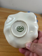 Royal Copely Vintage Art Pottery Blue Bird On Pink Lotus Flower Trinket Dish