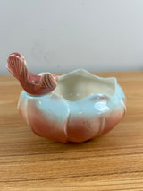 Royal Copley Vintage MCM Blue Bird on Baby Blue & Pink Petal Bowl Planter