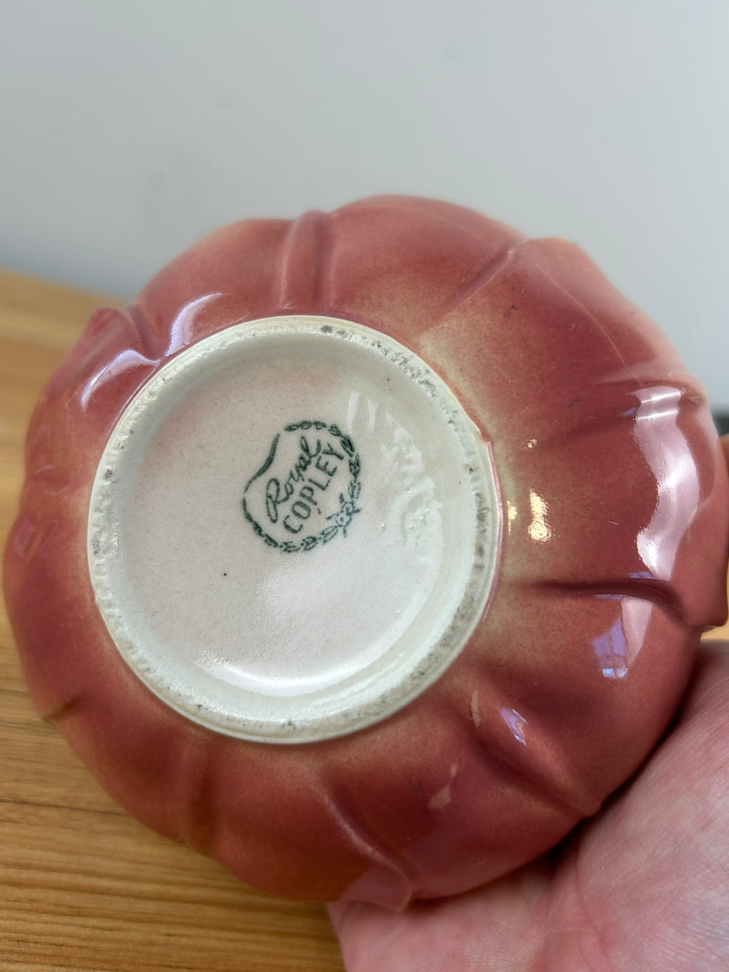 Royal Copley Vintage MCM Blue Bird on Baby Blue & Pink Petal Bowl Planter