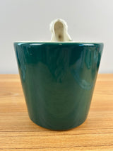 Royal Copley 1940s-50s Vintage Rare Green & White 7" Ceramic Poodle Planter Pot