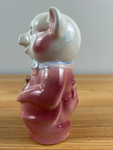 Royal Copely Art Pottery  6" Ceramic Pink Figural Pig Piggy Bank