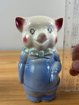 Royal Copely Art Pottery  6" Ceramic Pink Figural Pig Piggy Bank Small Chip
