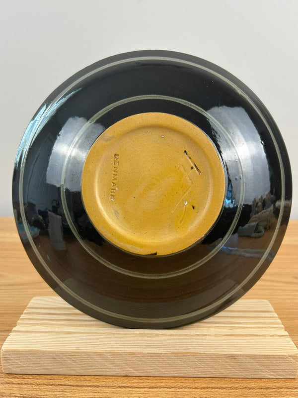 Herman A Kahler 1846-1917 Danish Art Deco Pottery Blue Plate Signed Danmark