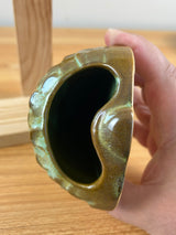 Frankoma Art Pottery #190 Acorn Wall Pocket, Green Brown, 6.0" H