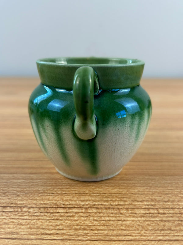 Aller Vale England Art pottery Green Drip Glaze Double Handled Vase
