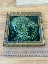 RARE "Michaelangelo" Trent NJ Antique Portrait Framed Tile by Isaac Broome