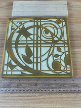 Motawi Tileworks Frank Lloyd Wright  Art Pottery Brown Montrose 8X8 Tile