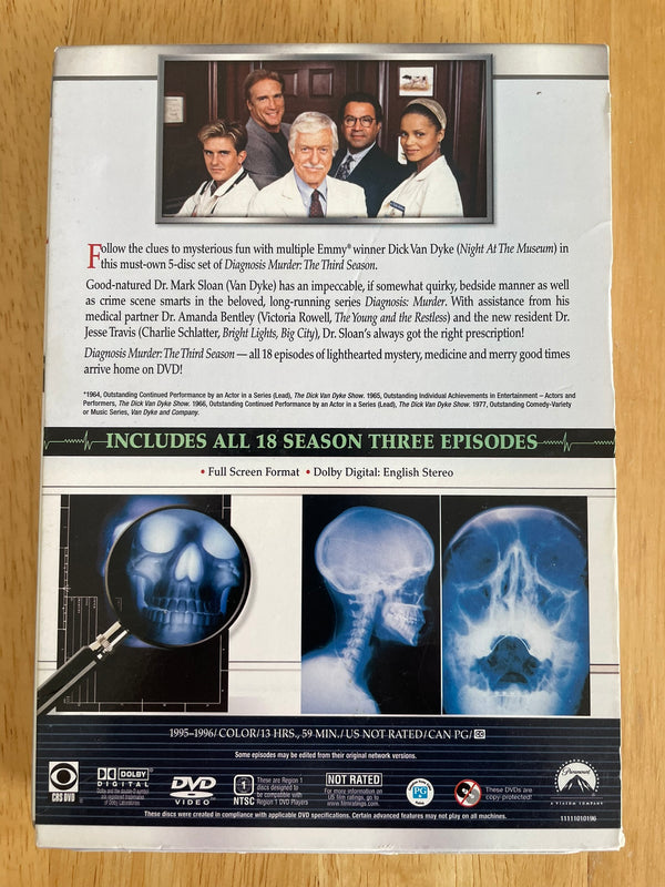 Diagnosis Murder - The Third Season (DVD, 2007, 5 Disc Set) Dick Van Dyke