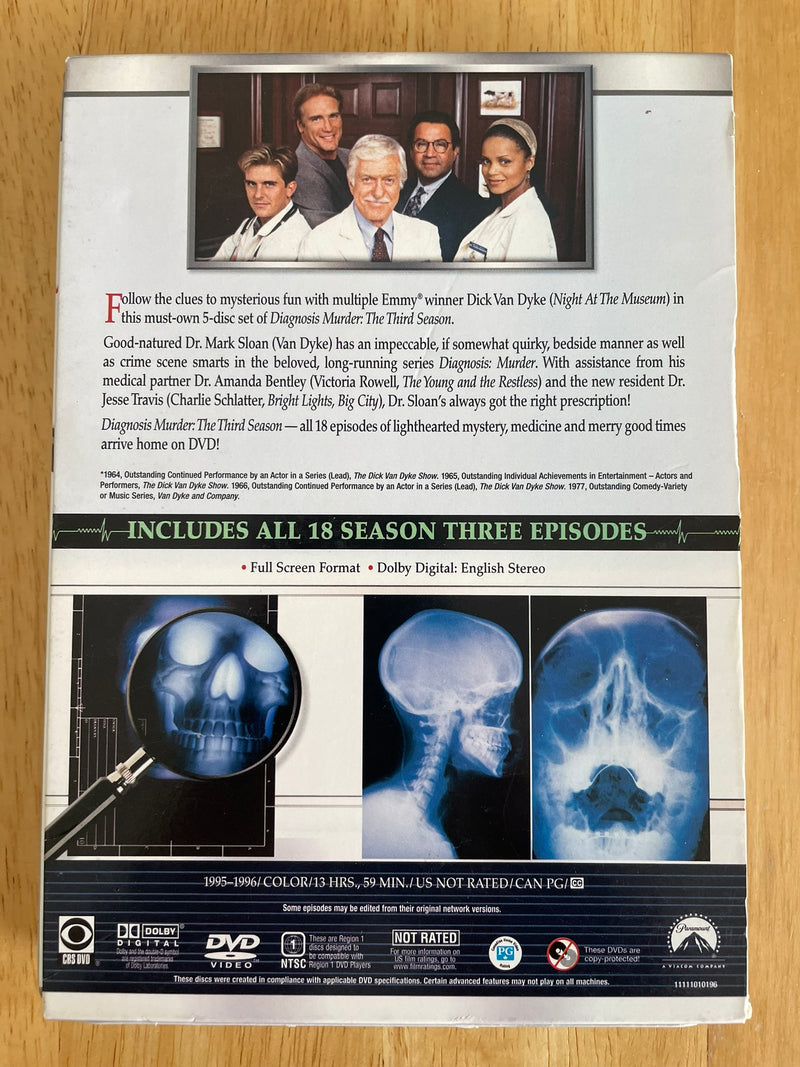 Diagnosis Murder - The Third Season (DVD, 2007, 5 Disc Set) Dick Van Dyke