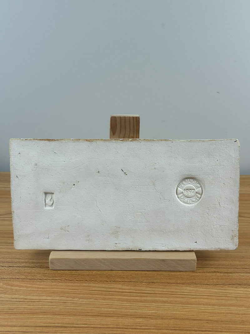 Pewabic Pottery Detroit 12X6" Grapes And Grape Leaves , White Tile  1997