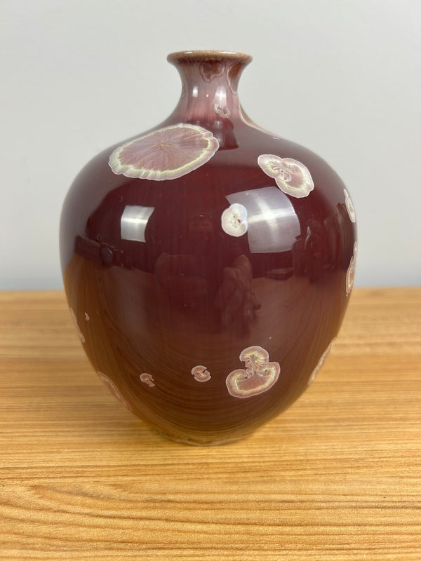 “Manka” John Mankameyer 1933-2015 Vase 2014 AU-5 Red Crystalline Glaze 5.5"