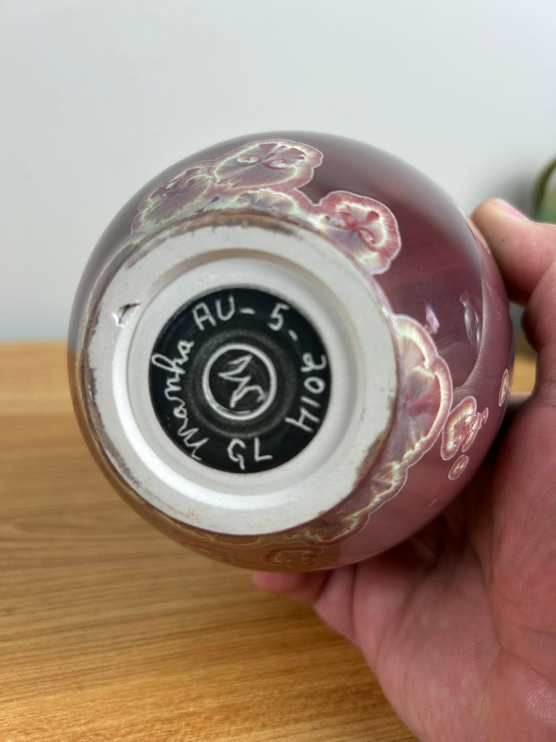 “Manka” John Mankameyer 1933-2015 Vase 2014 AU-5 Red Crystalline Glaze 5.5"