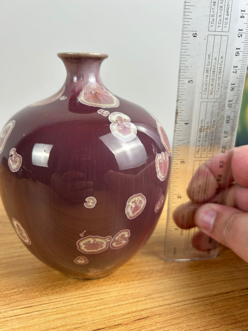 “Manka” John Mankameyer 1933-2015 Vase 2014 AU-5 Red Crystalline Glaze 5.5"