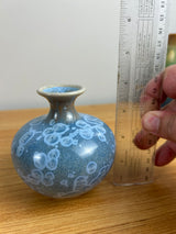 “Manka” John Mankameyer 1933-2015 Vase 1991 A-3 Blue Crystalline Glaze 4"