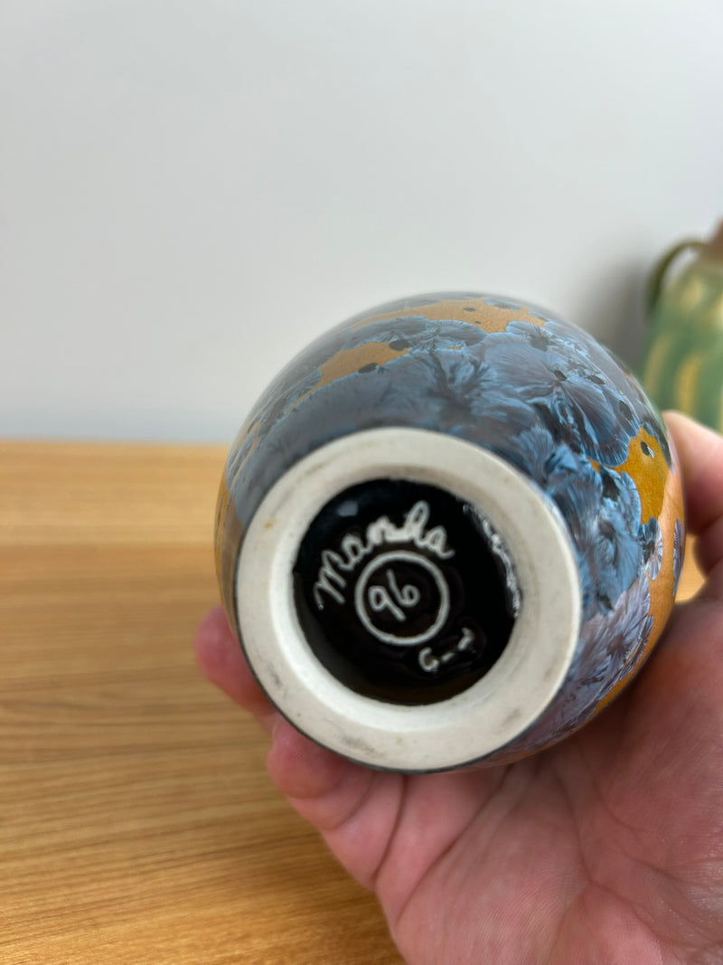 “Manka” John Mankameyer 1933-2015 Vase 1996 C-2 Orange Crystalline Glaze 7"