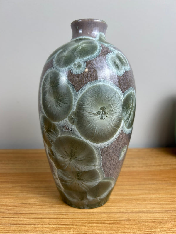 “Manka” John Mankameyer 1933-2015 Vase 2008 JNY-4 Green Crystalline Glaze 8.5"