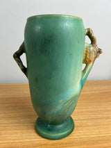Roseville Pine Cone Green 1936 Vintage Art Pottery Ceramic Flower Vase 748-6