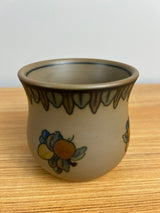 Hjorth Bornholm 1930's Antique Pottery Denmark small pot STAG MARK fruit motif