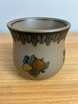 Hjorth Bornholm 1930's Antique Pottery Denmark small pot STAG MARK fruit motif