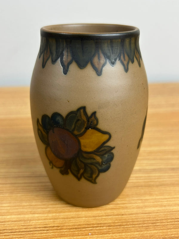 Vintage Bornholm Fruit Decorated Vase By L Hjorth Made In Denmark