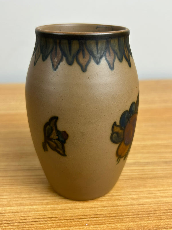 Vintage Bornholm Fruit Decorated Vase By L Hjorth Made In Denmark