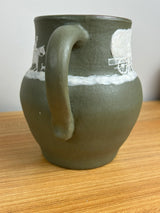 PISGAH FOREST CAMEO POTTERY PITCHER GREEN GLAZE ART POTTERY 1950