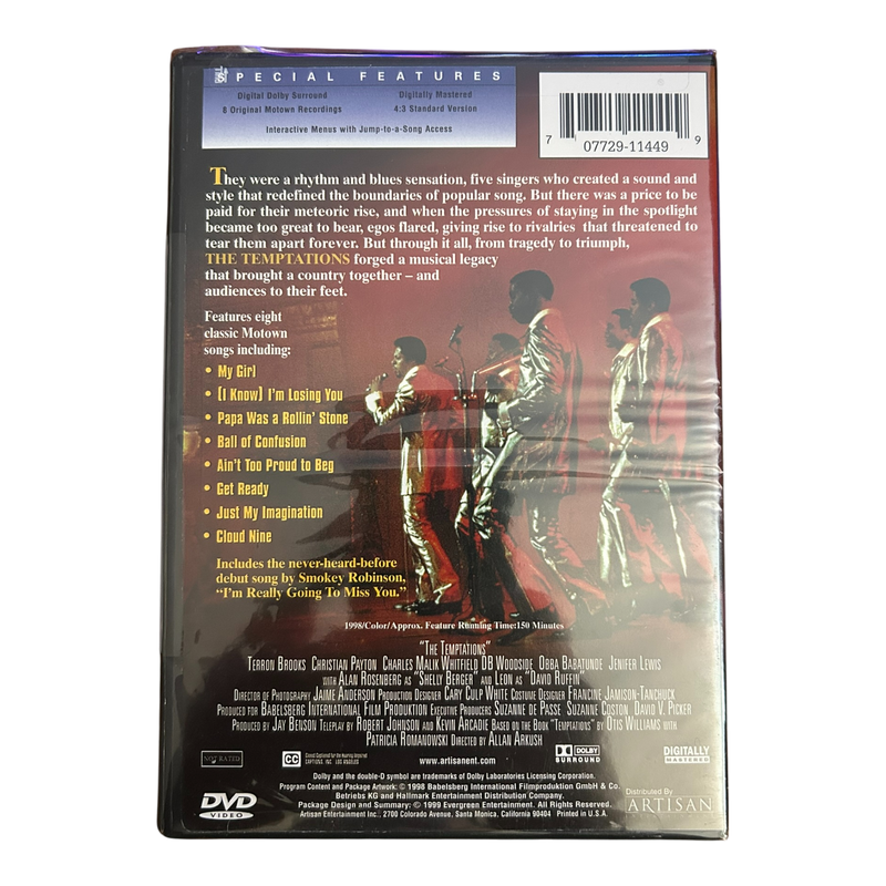 The Temptations (DVD, 1999) 1998 TV Mini Series - Brand New Sealed