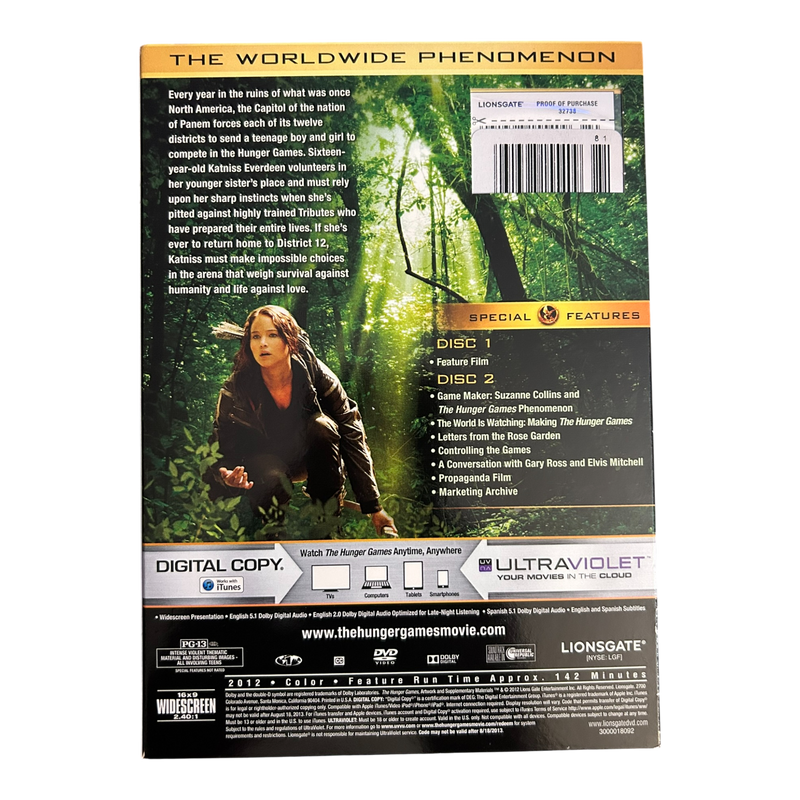 The Hunger Games (DVD, 2012) 2 Disc - Brand new